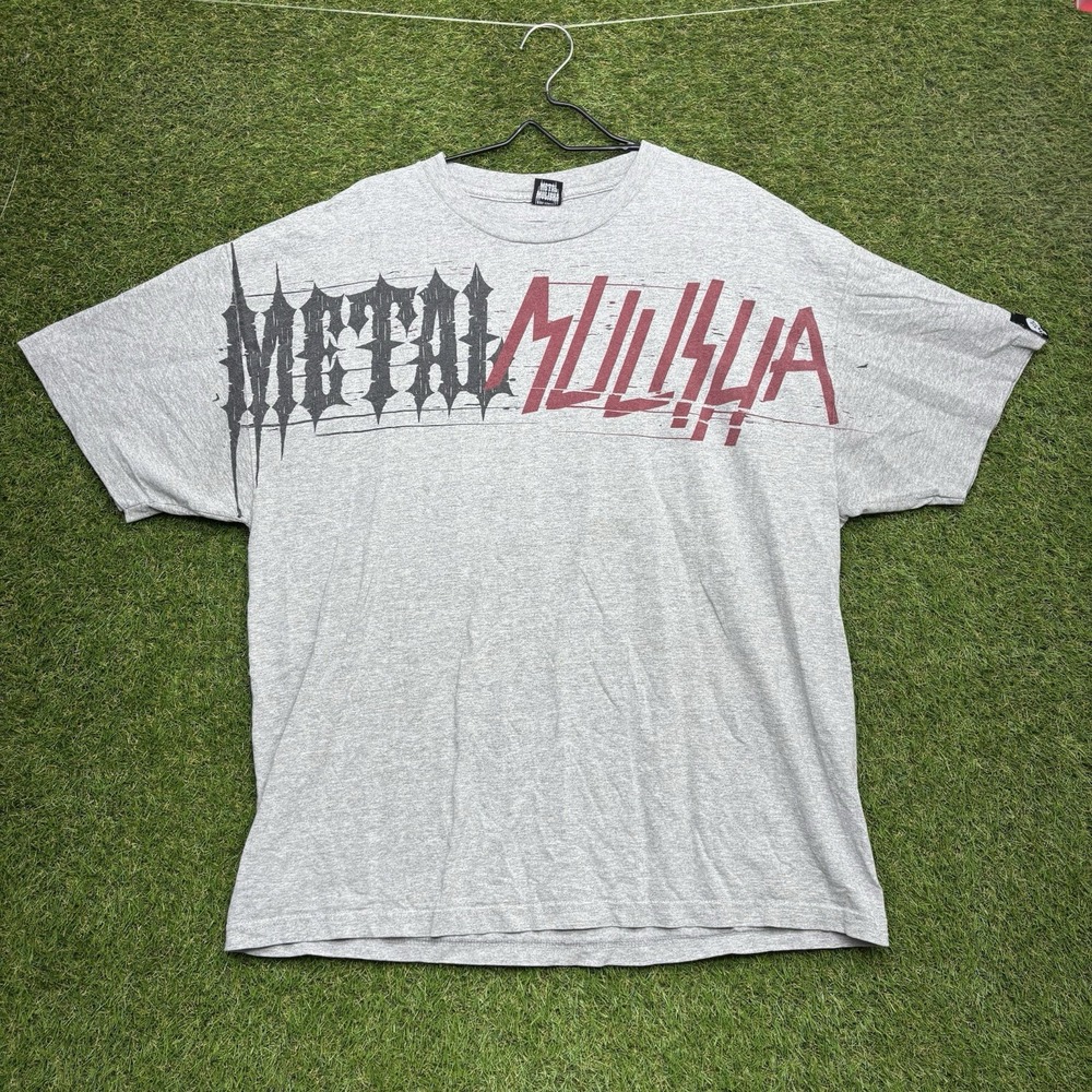 Vintage Y2K Metal Mulisha Shirt Mens XL Gray Distressed Grunge Skater Boxy